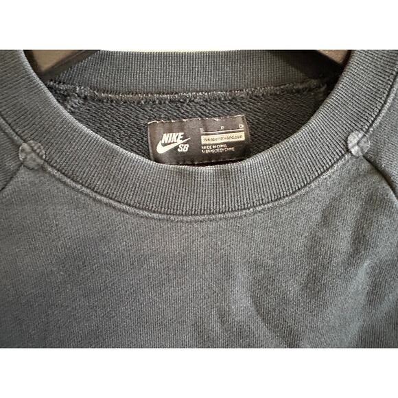 Nike SB Everett Fleece Crewneck Logo Sweatshirt 693218-010 Black Men's Size S - Picture 3 of 6